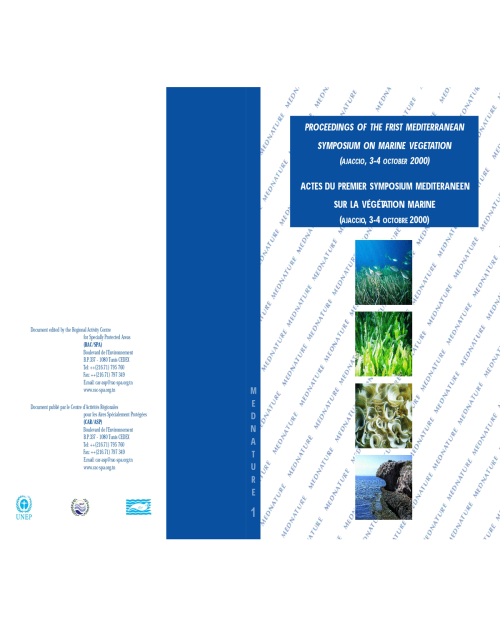 Actes du 1er Symposium Méditerranéen sur la Végétation marine